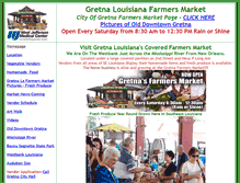 Tablet Screenshot of gretnafarmersmarket.com